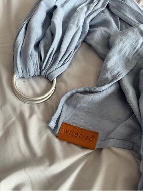 WildBird Soft Light Blue Ring Sling with Silver Rings
